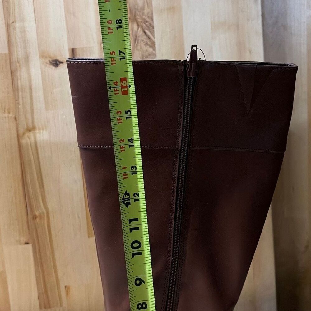 Karen Scott Deliee Riding Boots Womens 8.5W Wide Calf Cognac Brown Side Zip  NWB - Picture 7 of 8